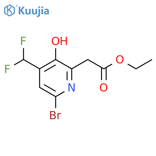 Ethyl 6-bromo-4-(difluoromethyl)-3-hydroxypyridine-2-acetate structure