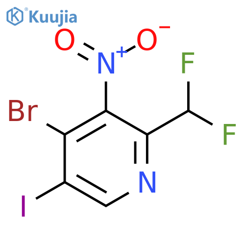 4-Bromo-2-(difluoromethyl)-5-iodo-3-nitropyridine structure
