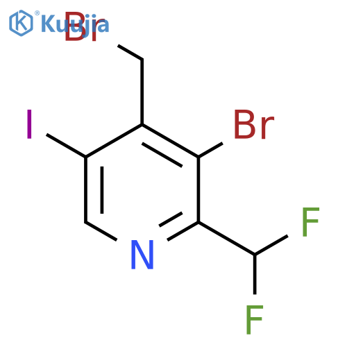 3-Bromo-4-(bromomethyl)-2-(difluoromethyl)-5-iodopyridine structure