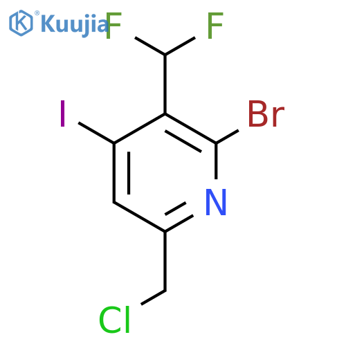 2-Bromo-6-(chloromethyl)-3-(difluoromethyl)-4-iodopyridine structure