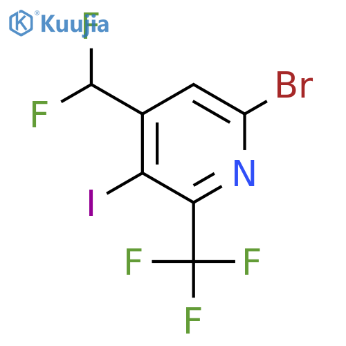 6-Bromo-4-(difluoromethyl)-3-iodo-2-(trifluoromethyl)pyridine structure