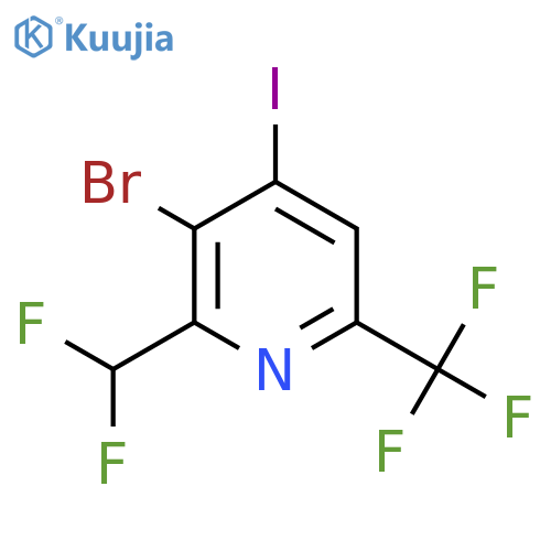3-Bromo-2-(difluoromethyl)-4-iodo-6-(trifluoromethyl)pyridine structure