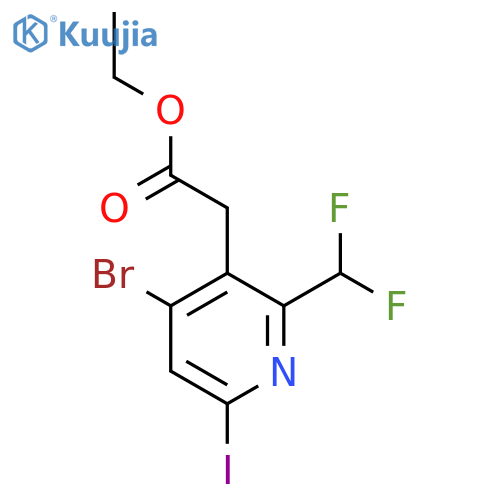 Ethyl 4-bromo-2-(difluoromethyl)-6-iodopyridine-3-acetate structure