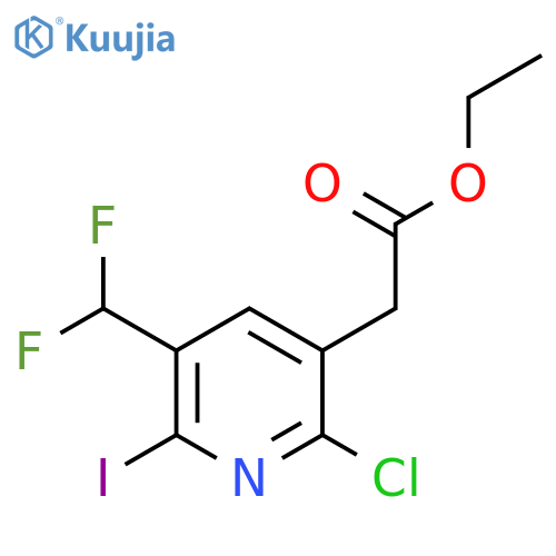 Ethyl 2-chloro-5-(difluoromethyl)-6-iodopyridine-3-acetate structure