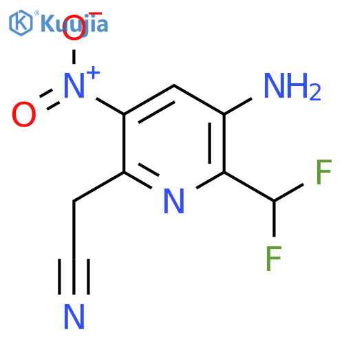 3-Amino-2-(difluoromethyl)-5-nitropyridine-6-acetonitrile structure