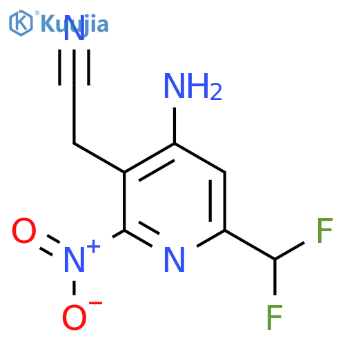 4-Amino-6-(difluoromethyl)-2-nitropyridine-3-acetonitrile structure