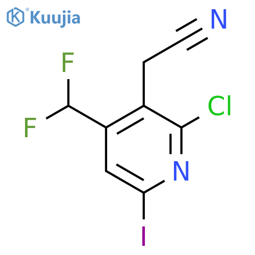 2-Chloro-4-(difluoromethyl)-6-iodopyridine-3-acetonitrile structure