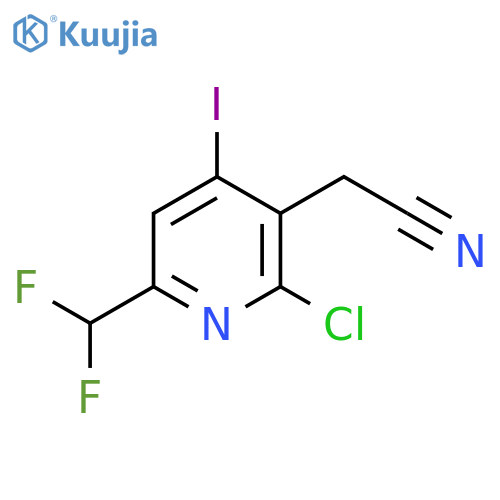 2-Chloro-6-(difluoromethyl)-4-iodopyridine-3-acetonitrile structure