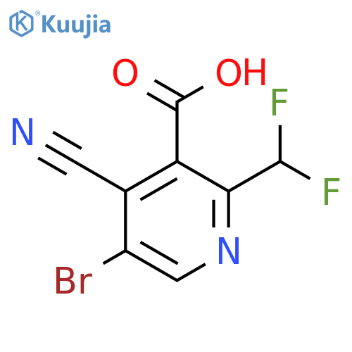 5-Bromo-4-cyano-2-(difluoromethyl)pyridine-3-carboxylic acid structure