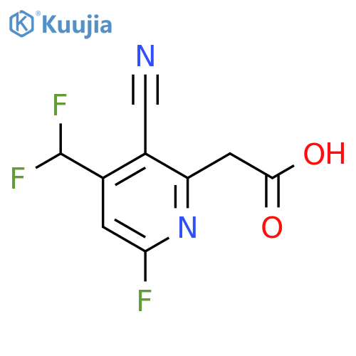 3-Cyano-4-(difluoromethyl)-6-fluoropyridine-2-acetic acid structure
