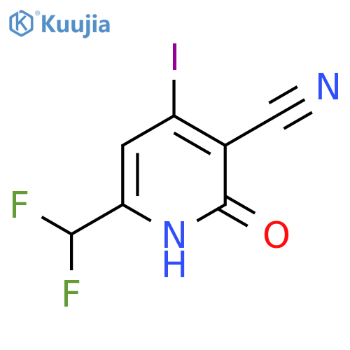 3-Cyano-6-(difluoromethyl)-2-hydroxy-4-iodopyridine structure