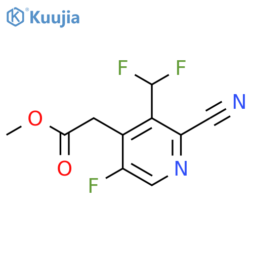 Methyl 2-cyano-3-(difluoromethyl)-5-fluoropyridine-4-acetate structure