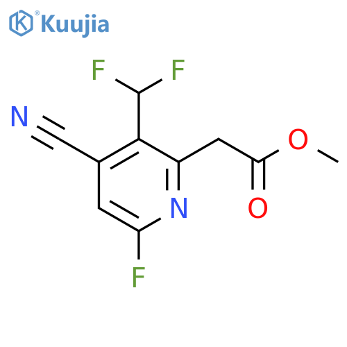 Methyl 4-cyano-3-(difluoromethyl)-6-fluoropyridine-2-acetate structure