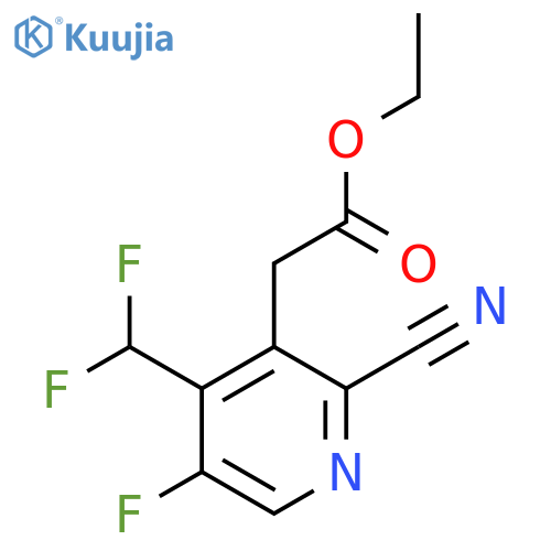 Ethyl 2-cyano-4-(difluoromethyl)-5-fluoropyridine-3-acetate structure