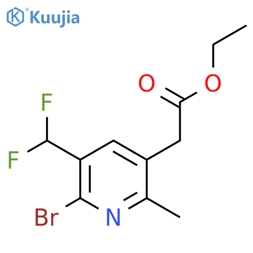 Ethyl 2-bromo-3-(difluoromethyl)-6-methylpyridine-5-acetate structure
