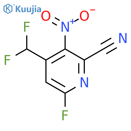 2-Cyano-4-(difluoromethyl)-6-fluoro-3-nitropyridine structure