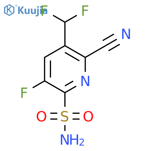 2-Cyano-3-(difluoromethyl)-5-fluoropyridine-6-sulfonamide structure