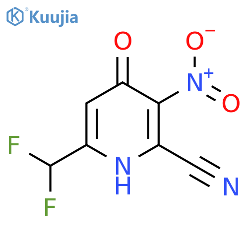 2-Cyano-6-(difluoromethyl)-4-hydroxy-3-nitropyridine structure