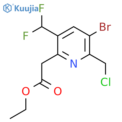 Ethyl 3-bromo-2-(chloromethyl)-5-(difluoromethyl)pyridine-6-acetate structure