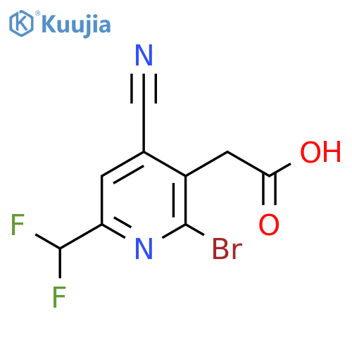 2-Bromo-4-cyano-6-(difluoromethyl)pyridine-3-acetic acid structure