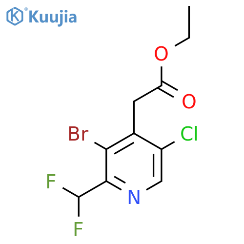 Ethyl 3-bromo-5-chloro-2-(difluoromethyl)pyridine-4-acetate structure