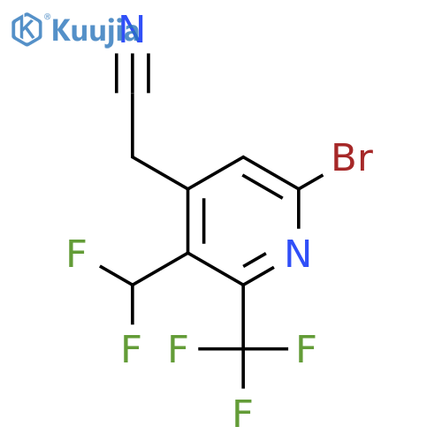 6-Bromo-3-(difluoromethyl)-2-(trifluoromethyl)pyridine-4-acetonitrile structure