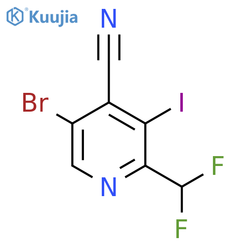 5-Bromo-4-cyano-2-(difluoromethyl)-3-iodopyridine structure