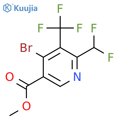 Methyl 4-bromo-2-(difluoromethyl)-3-(trifluoromethyl)pyridine-5-carboxylate structure