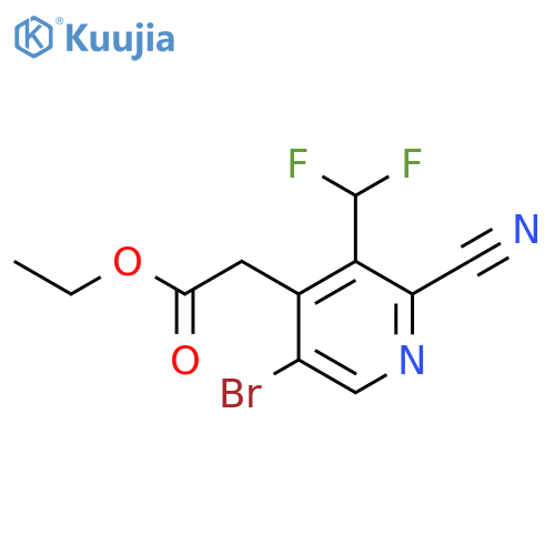 Ethyl 5-bromo-2-cyano-3-(difluoromethyl)pyridine-4-acetate structure