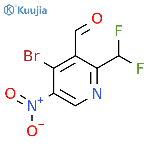 4-Bromo-2-(difluoromethyl)-5-nitropyridine-3-carboxaldehyde structure