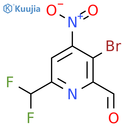 3-Bromo-6-(difluoromethyl)-4-nitropyridine-2-carboxaldehyde structure
