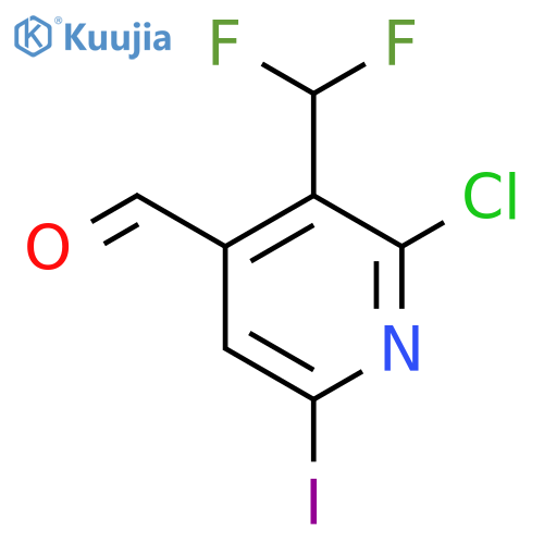 2-Chloro-3-(difluoromethyl)-6-iodopyridine-4-carboxaldehyde structure