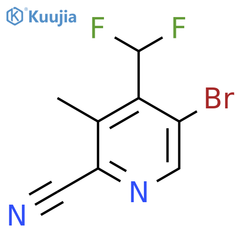 5-Bromo-2-cyano-4-(difluoromethyl)-3-methylpyridine structure