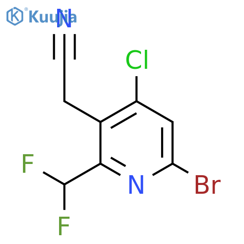 6-Bromo-4-chloro-2-(difluoromethyl)pyridine-3-acetonitrile structure
