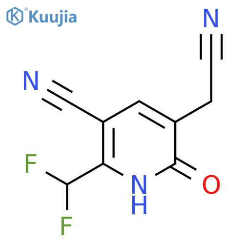 3-Cyano-2-(difluoromethyl)-6-hydroxypyridine-5-acetonitrile structure