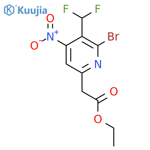 Ethyl 2-bromo-3-(difluoromethyl)-4-nitropyridine-6-acetate structure