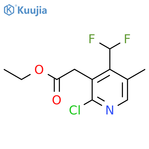 Ethyl 2-chloro-4-(difluoromethyl)-5-methylpyridine-3-acetate structure