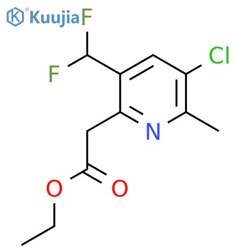 Ethyl 3-chloro-5-(difluoromethyl)-2-methylpyridine-6-acetate structure