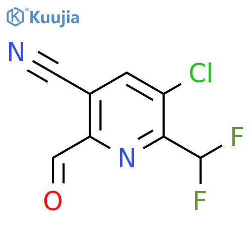 3-Chloro-5-cyano-2-(difluoromethyl)pyridine-6-carboxaldehyde structure