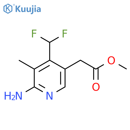 Methyl 2-amino-4-(difluoromethyl)-3-methylpyridine-5-acetate structure