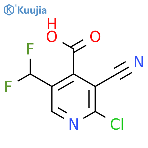 2-Chloro-3-cyano-5-(difluoromethyl)pyridine-4-carboxylic acid structure