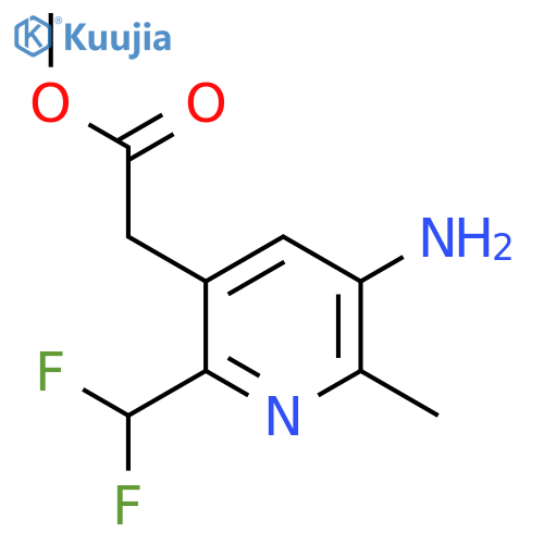 Methyl 3-amino-6-(difluoromethyl)-2-methylpyridine-5-acetate structure