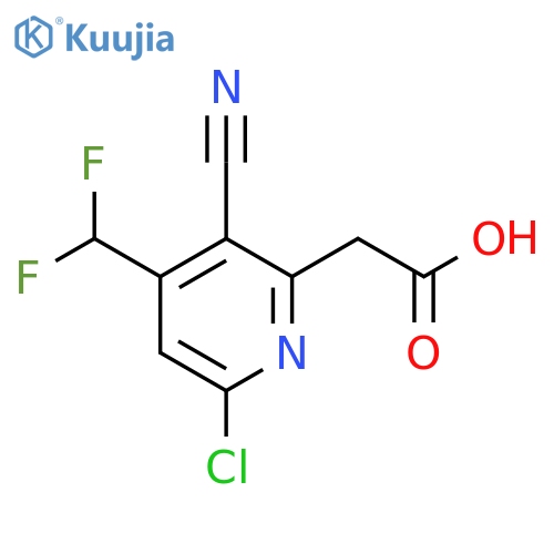 6-Chloro-3-cyano-4-(difluoromethyl)pyridine-2-acetic acid structure