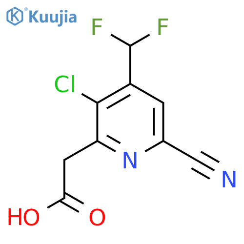 3-Chloro-6-cyano-4-(difluoromethyl)pyridine-2-acetic acid structure