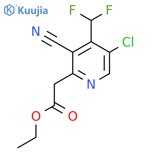 Ethyl 5-chloro-3-cyano-4-(difluoromethyl)pyridine-2-acetate structure