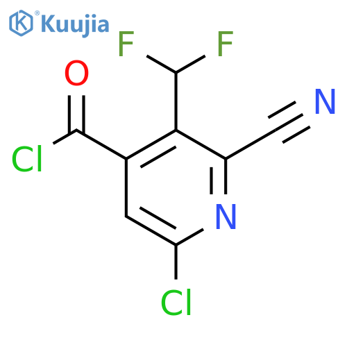 6-Chloro-2-cyano-3-(difluoromethyl)pyridine-4-carbonyl chloride structure