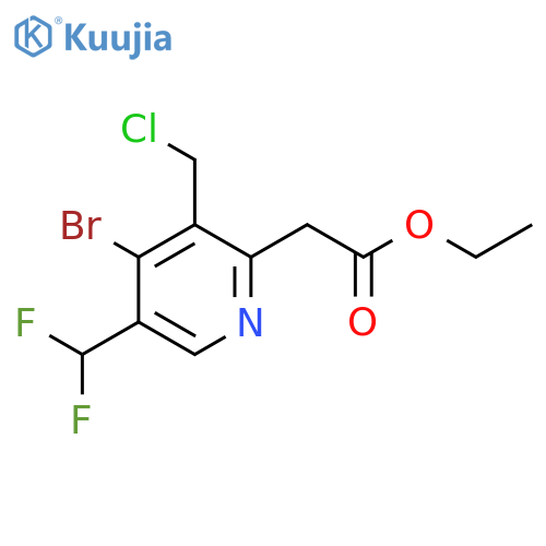 Ethyl 4-bromo-3-(chloromethyl)-5-(difluoromethyl)pyridine-2-acetate structure