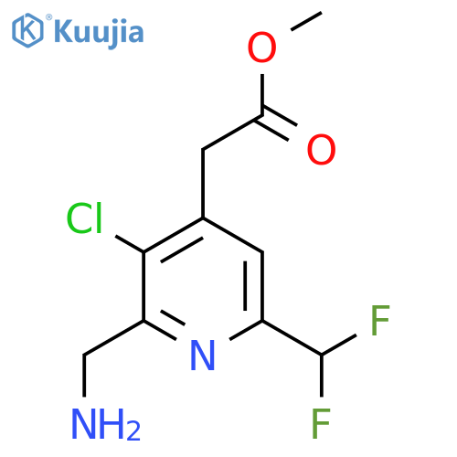 Methyl 2-(aminomethyl)-3-chloro-6-(difluoromethyl)pyridine-4-acetate structure