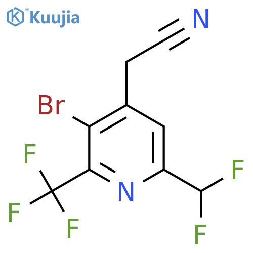 3-Bromo-6-(difluoromethyl)-2-(trifluoromethyl)pyridine-4-acetonitrile structure
