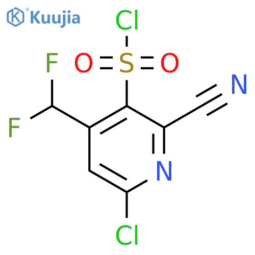 6-Chloro-2-cyano-4-(difluoromethyl)pyridine-3-sulfonyl chloride structure